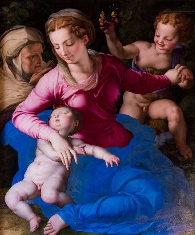 Madonna i śpiące dziecko, św. Elżbieta i św. Jan autorstwa Agnolo Bronzino