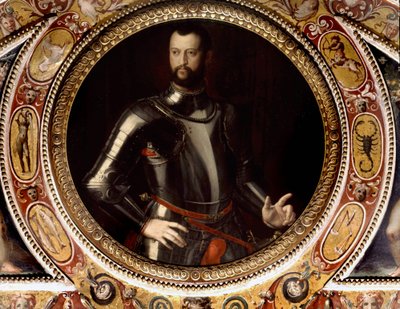 Portret Jean de Medici dit Jean des Bandes Noires (Giovanni Dalle Bande Nere) (1498-1526) autorstwa Bronzino (1503-1572) - Obraz zachowany w Palazzo Vecchio we Florencji autorstwa Agnolo Bronzino