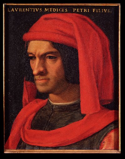 Portret Laurenta Wspaniałego (Lorenzo il Magnifico) (olej na miedzi) autorstwa Agnolo Bronzino