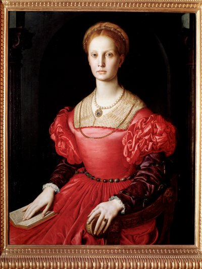 Portret Lukrecji Panciatichi, żony Bartolomea Panciatichiego (olej na płótnie autorstwa Agnolo di Cosimo Bronzino