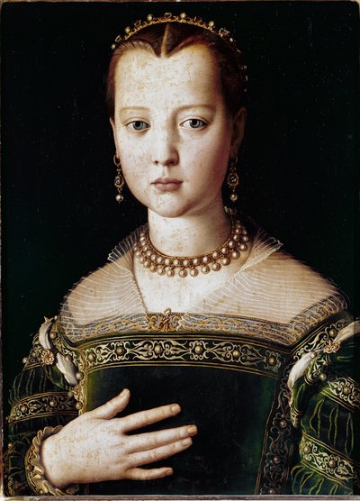 Portret Marii Medycejskiej (olej na płótnie) autorstwa Agnolo Bronzino