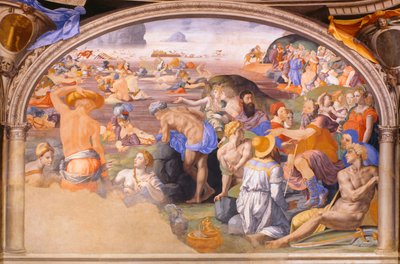 Przeprawa przez Morze Czerwone, Agnolo Bronzino (1503-1572) 1540-1545 (fresk) autorstwa Agnolo Bronzino