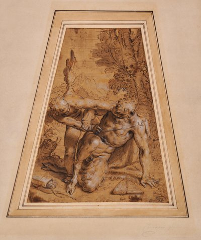 Kupidyn podbija Pan autorstwa Agostino (attr. to) Carracci