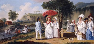 Mulatki nad brzegiem rzeki Roseau, Dominika, autorstwa Agostino Brunias