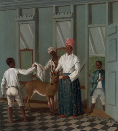 Służący myjący jelenia, ca. 1775. autorstwa Agostino Brunias