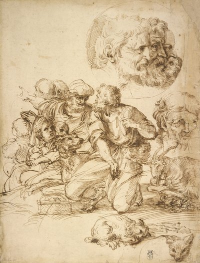 Grupa pasterzy i inne opracowania autorstwa Agostino Carracci