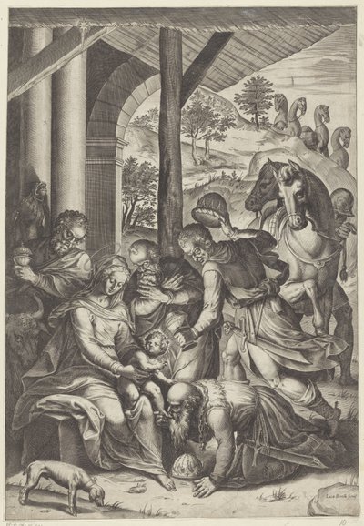 Adoracja Królów autorstwa Agostino Carracci