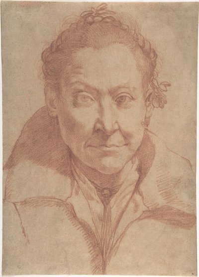 Portret kobiety do pasa (awers); studium dziewczyny do pasa (rewers) autorstwa Agostino Carracci