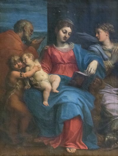 Święta rodzina ze św Małgorzatą autorstwa Agostino Carracci