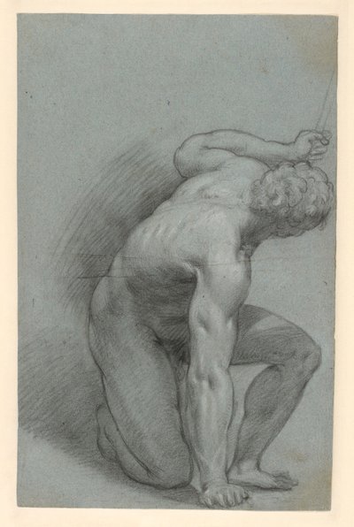 Klęcząca postać (recto); leżąca postać (verso) autorstwa Agostino Carracci