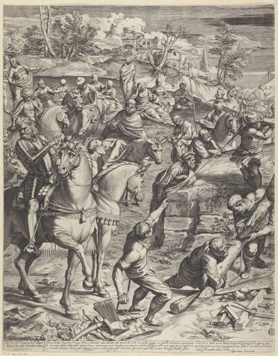 Ukrzyżowanie Chrystusa (część lewa) autorstwa Agostino Carracci