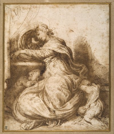 Madonna i Dzieciątko ze św. autorstwa Agostino Carracci