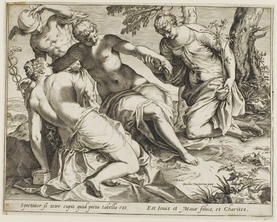 Merkury i Łaski autorstwa Agostino Carracci