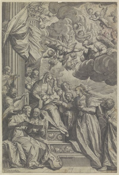 Mistyczne małżeństwo św Katarzyny autorstwa Agostino Carracci