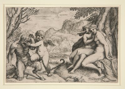 Pan ujarzmiony przez Kupidyna autorstwa Agostino Carracci