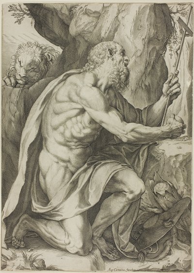 Święty Hieronim w pokucie autorstwa Agostino Carracci