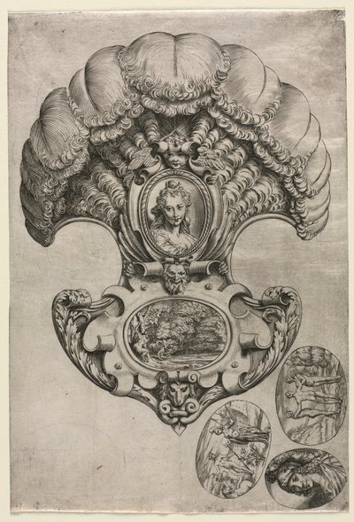 Wachlarz LEventail , c. 1589-1595. autorstwa Agostino Carracci