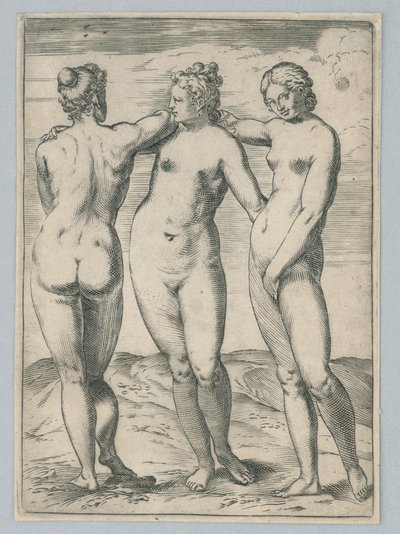 Trzy Gracje autorstwa Agostino Carracci