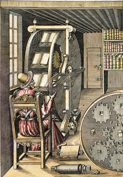 Biurko obrotowe - Z „” Le Diverse et Artifiose Machine” Agostino Ramelli (1531-1608) - Paryż 1588 autorstwa Agostino Ramelli