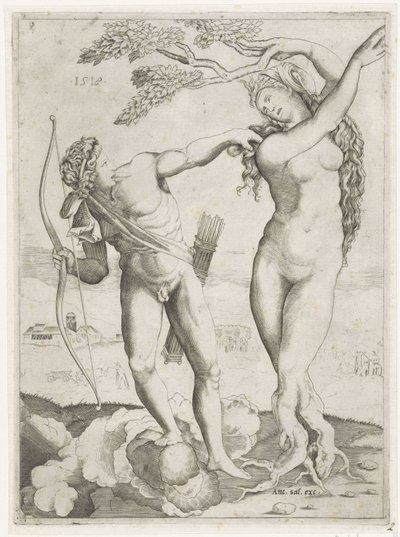 Apollo w Daphne autorstwa Agostino Veneziano