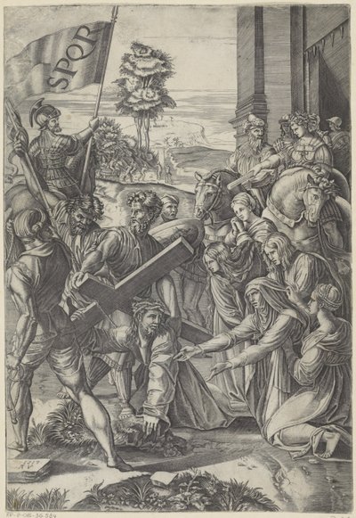 Chrystus poddaje się ciężarowi krzyża Il Spasimo di Sycylia autorstwa Agostino Veneziano