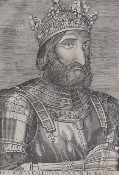 Franciszek I, król Francji, datowany na 1536 rok. autorstwa Agostino Veneziano