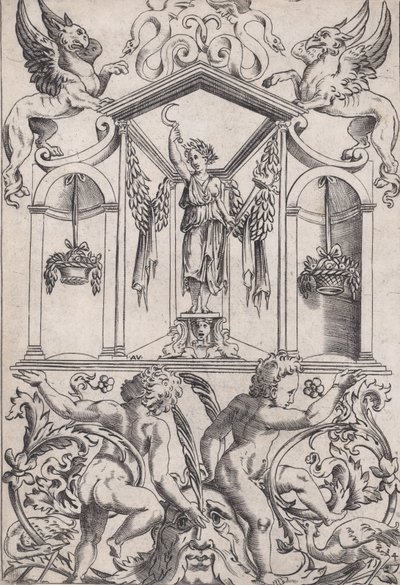 Panel ozdobny, ca. 1514-36. autorstwa Agostino Veneziano