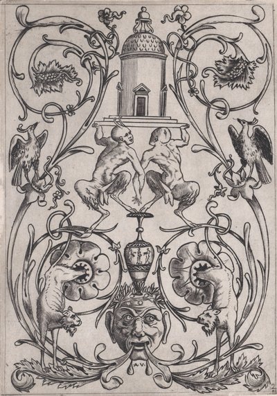 Panel ozdobny, ca. 1514-36. autorstwa Agostino Veneziano