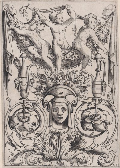Panel ozdobny, ca. 1514-36. autorstwa Agostino Veneziano