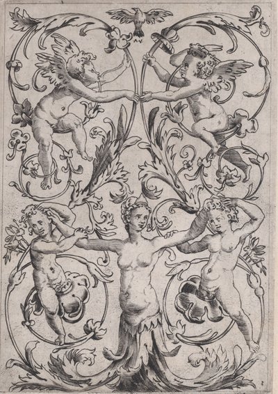 Panel ozdobny, ca. 1514-36. autorstwa Agostino Veneziano
