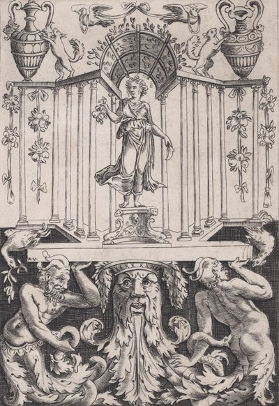 Panel ozdobny, ca. 1514-36. autorstwa Agostino Veneziano