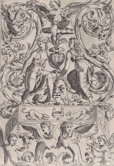 Panel ozdobny, ca. 1514-36. autorstwa Agostino Veneziano
