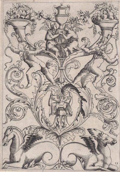 Panel ozdobny, ca. 1514-36. autorstwa Agostino Veneziano