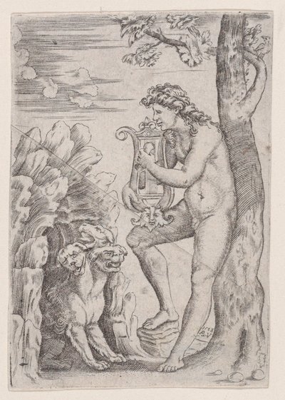 Orfeusz, datowany na 1528 rok. autorstwa Agostino Veneziano