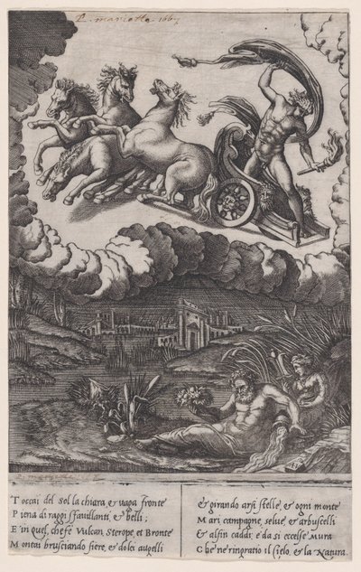 Faetona, ca. 1514-36. autorstwa Agostino Veneziano