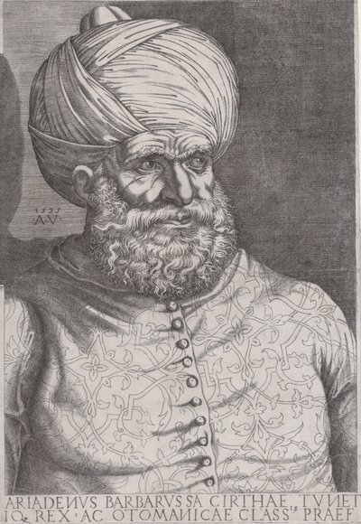 Portret Barbarossy, 1535. autorstwa Agostino Veneziano