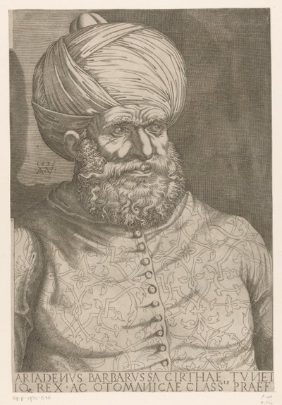 Portret admirała Khair ad-Din Barbarossa autorstwa Agostino Veneziano