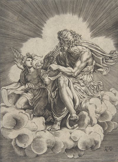 Św. Mateusz, dat. 1518. autorstwa Agostino Veneziano