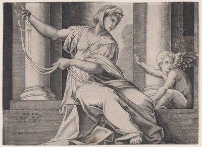 Wstrzemięźliwość, dat. 1517. autorstwa Agostino Veneziano