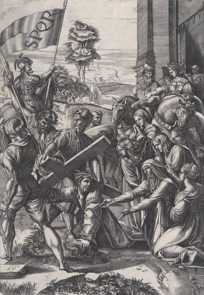 Niesienie krzyża, 1517. autorstwa Agostino Veneziano
