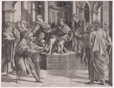 Oślepienie Elimas z 1516 r. z 1516 r. autorstwa Agostino Veneziano