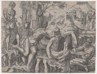 Wspinacze, dat. 1524. autorstwa Agostino Veneziano