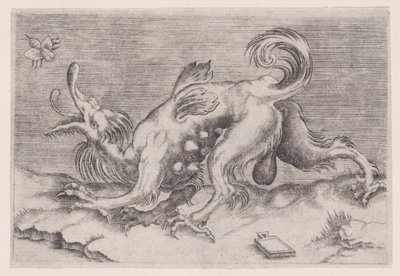 Smok i Pszczoła, ca. 1514-36. autorstwa Agostino Veneziano