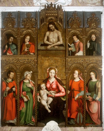 Poliptyk Dziewicy, Madonna ze świętymi autorstwa Agostino da Casanova