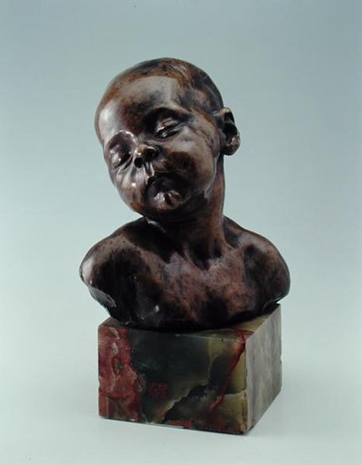Śpiące dziecko, c.1879 (brąz) autorstwa Aime Jules Dalou