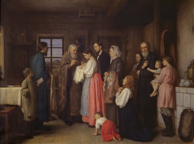 Chrzest, 1873 autorstwa Akim Egorovich Karneev