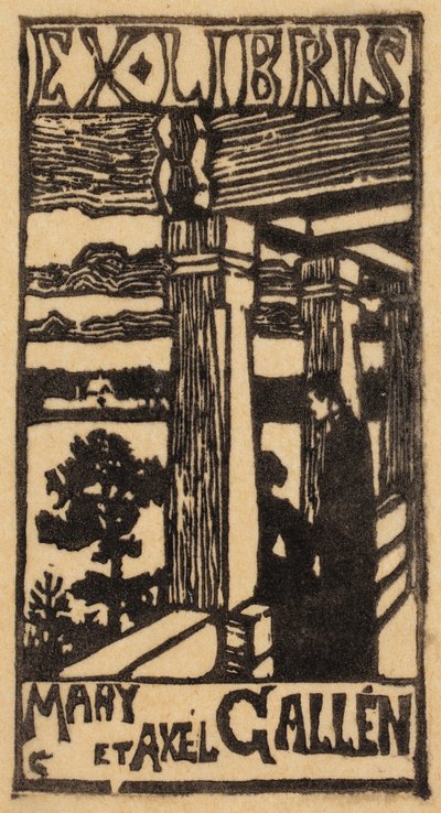 Exlibris Mary i Axela Gallénów autorstwa Akseli Gallen-Kallela