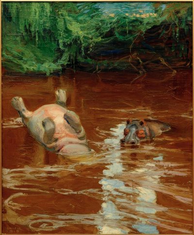 Hipopotamy w Tana autorstwa Akseli Valdemar Gallen Kallela