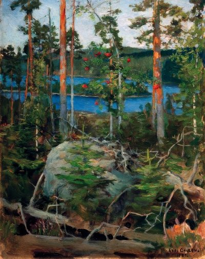 Krajobraz nad jeziorem Jamajärvi autorstwa Akseli Valdemar Gallen Kallela
