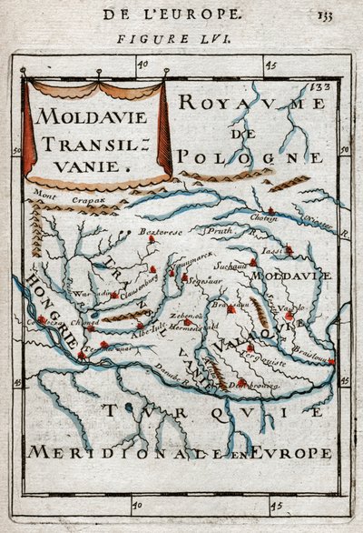 Mapa Rumunii 1683 autorstwa Alain Manesson Mallet